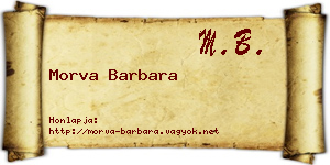 Morva Barbara névjegykártya